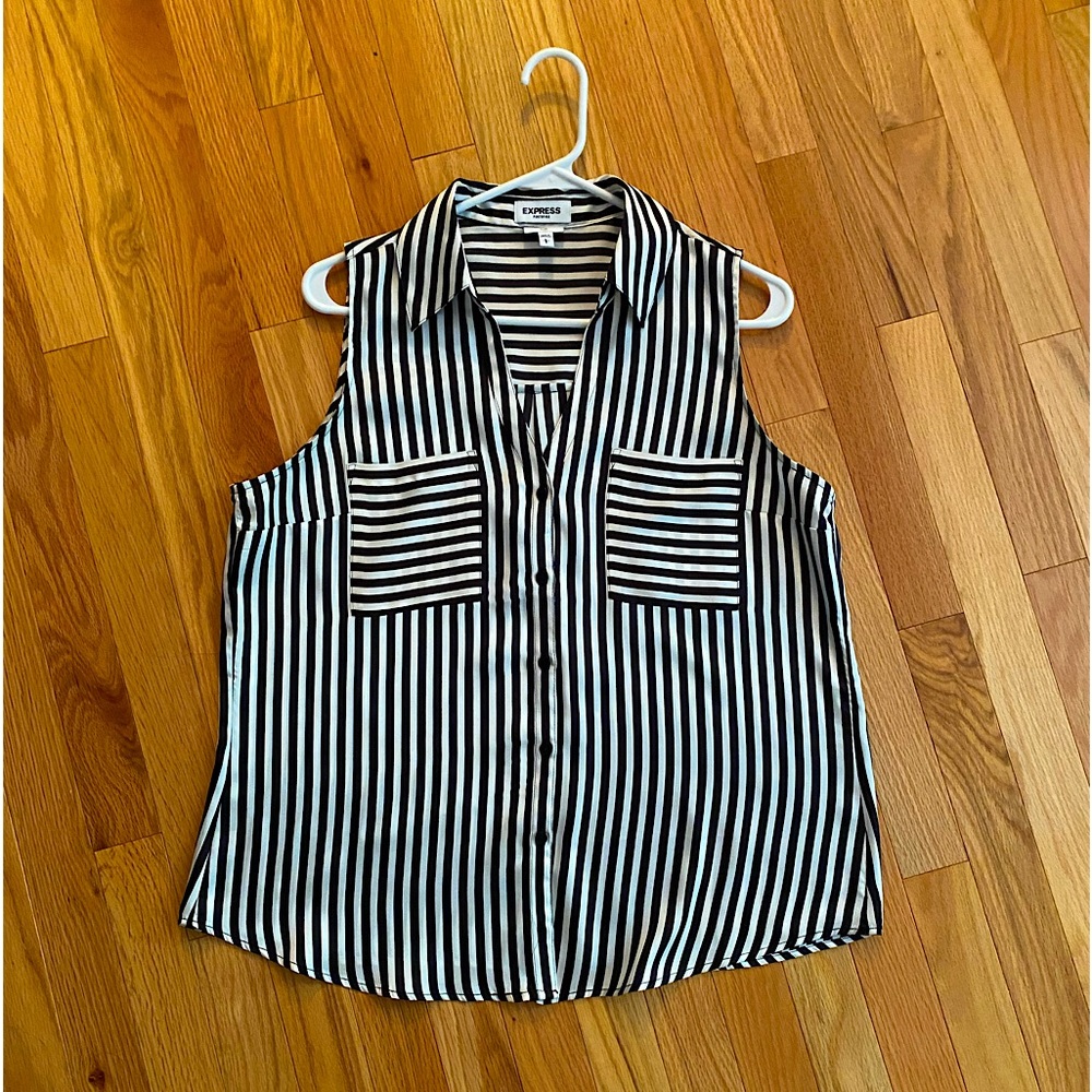 Striped sleeveless button down from Express